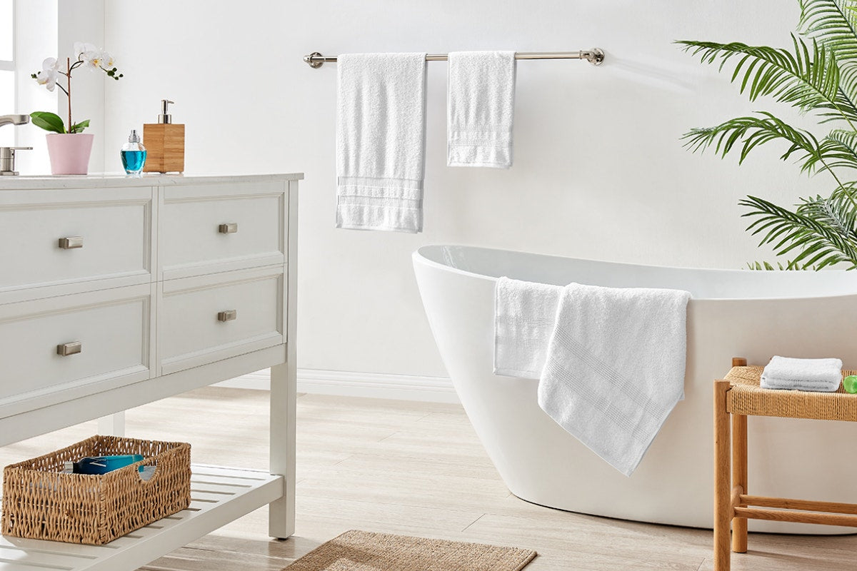 Ovela Avalon 6 Piece 100% Cotton Towel Set - White