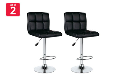 NEW Ovela Bar Stool 2 Pack L Shape Black 38.5cm Indoor Furniture