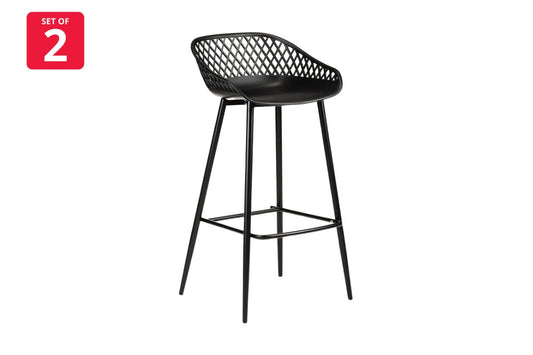 Ovela Set of 2 Leerdam Bar Stools (Black)
