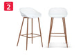Set of 2 Ovela Leerdam Bar Stools - White