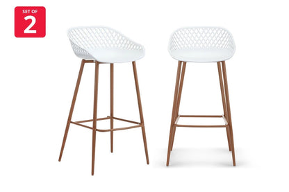 Set of 2 Ovela Leerdam Bar Stools (White)