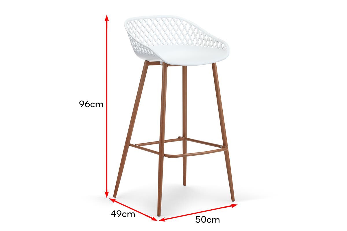 Set of 2 Ovela Leerdam Bar Stools (White)