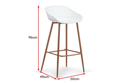 Set of 2 Ovela Leerdam Bar Stools (White)