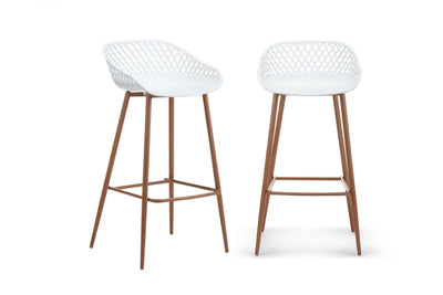 Set of 2 Ovela Leerdam Bar Stools - White