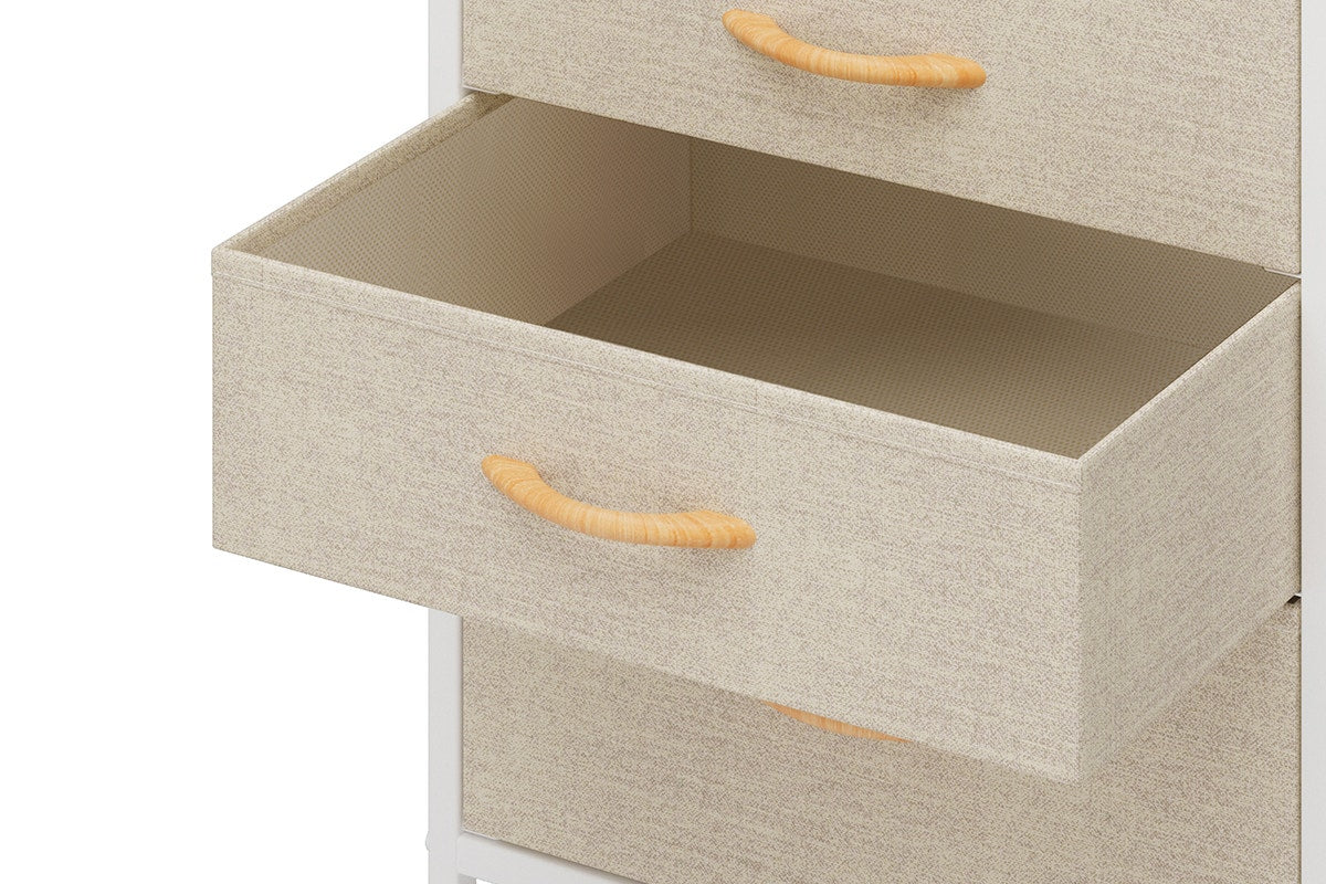 Ovela 3 Drawer Nightstand Bedside Table - Beige