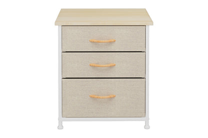 Ovela 3 Drawer Nightstand Bedside Table - Beige