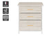 Ovela 3 Drawer Nightstand Bedside Table - Wood Grain White Oak