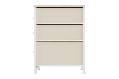 Ovela 3 Drawer Nightstand Bedside Table - Wood Grain White Oak