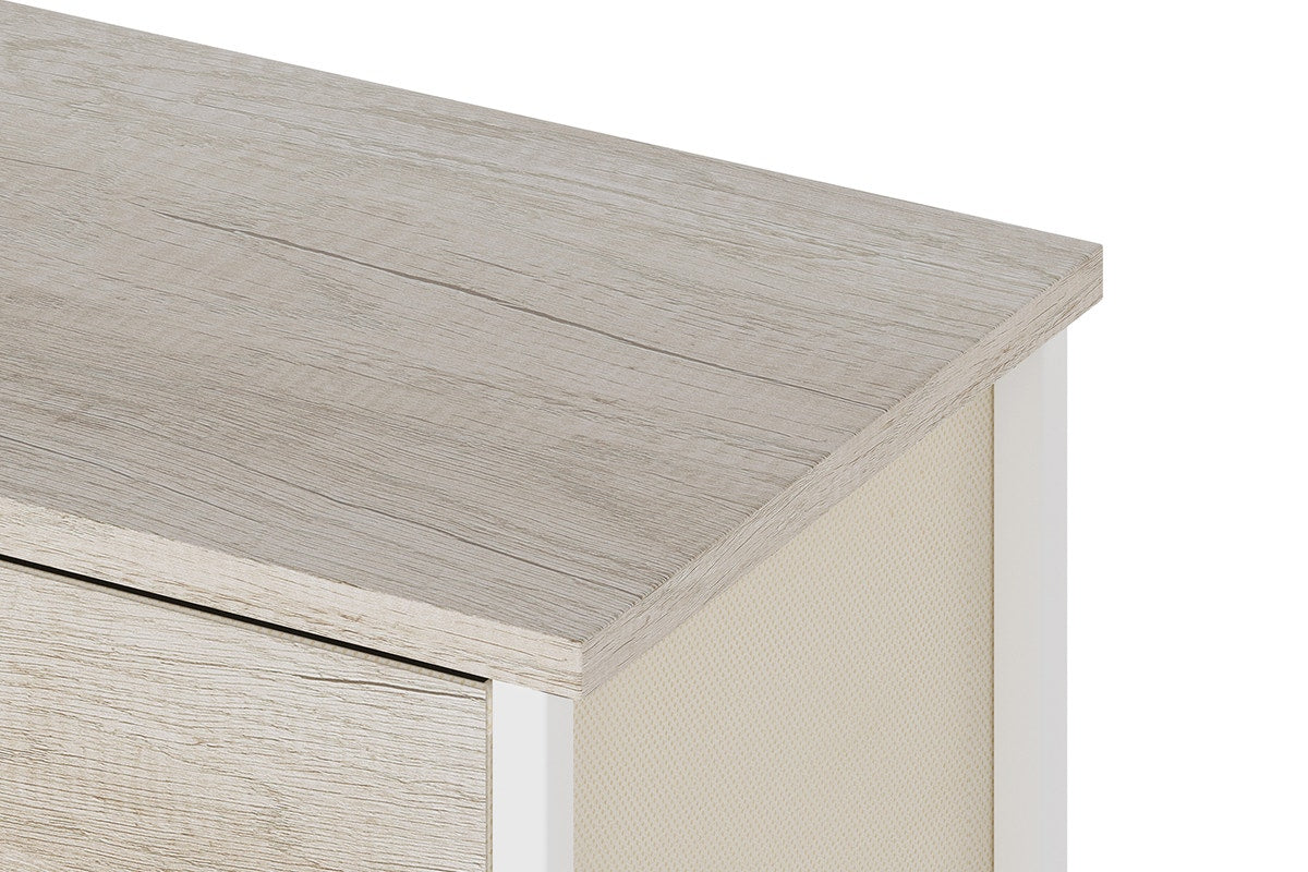 Ovela 3 Drawer Nightstand Bedside Table - Wood Grain White Oak