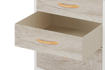 Ovela 3 Drawer Nightstand Bedside Table - Wood Grain White Oak