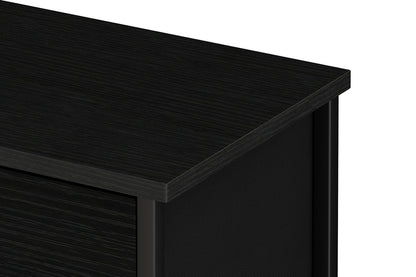 Ovela 3 Drawer Nightstand Bedside Table - Wood Grain Black