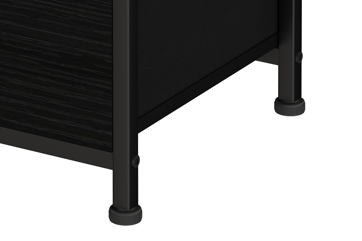 Ovela 3 Drawer Nightstand Bedside Table - Wood Grain Black