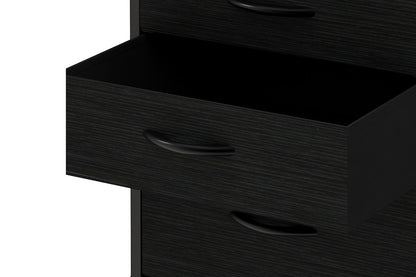 Ovela 3 Drawer Nightstand Bedside Table - Wood Grain Black