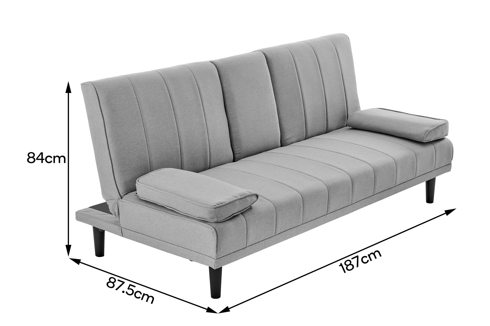 Ovela Bonita Pintuck Sofa Bed (Light Grey)