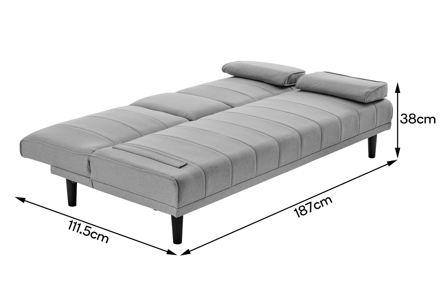 Ovela Bonita Pintuck Sofa Bed (Light Grey)