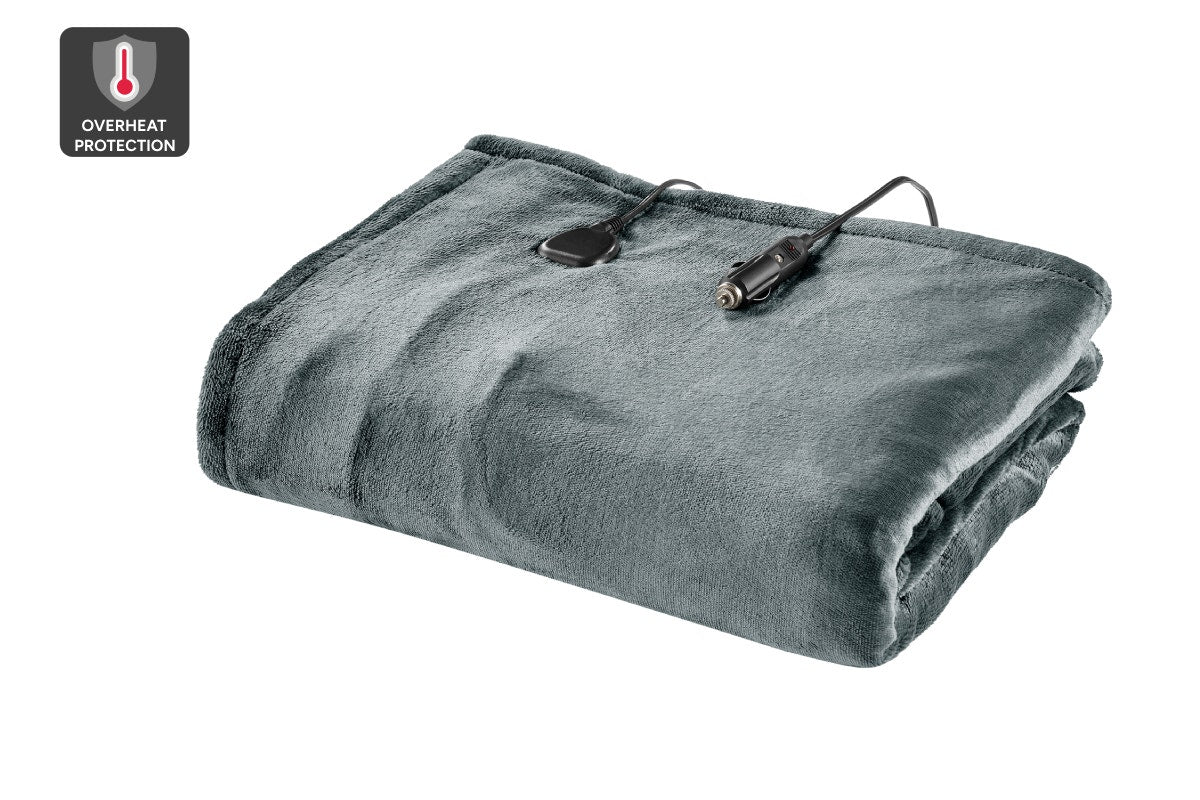 Ovela Car Electric Blanket with 12V Plug (Charcoal)