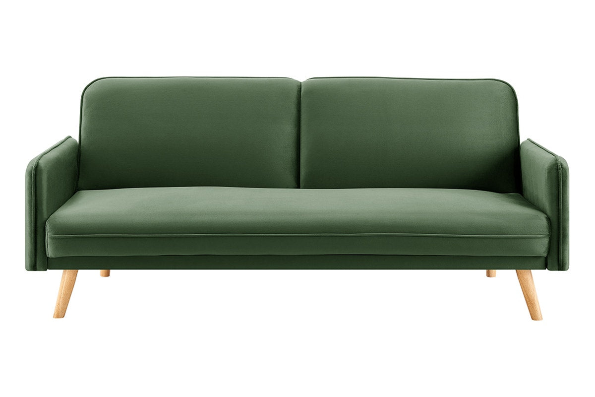 Ovela Chelsea 3 Seater Velvet Sofa Bed (Green)
