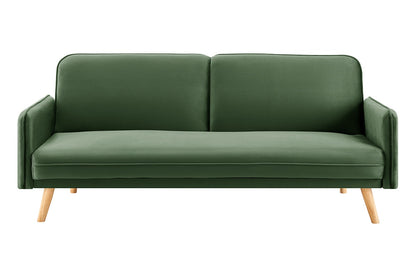 Ovela Chelsea 3 Seater Velvet Sofa Bed (Green)