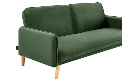 Ovela Chelsea 3 Seater Velvet Sofa Bed (Green)