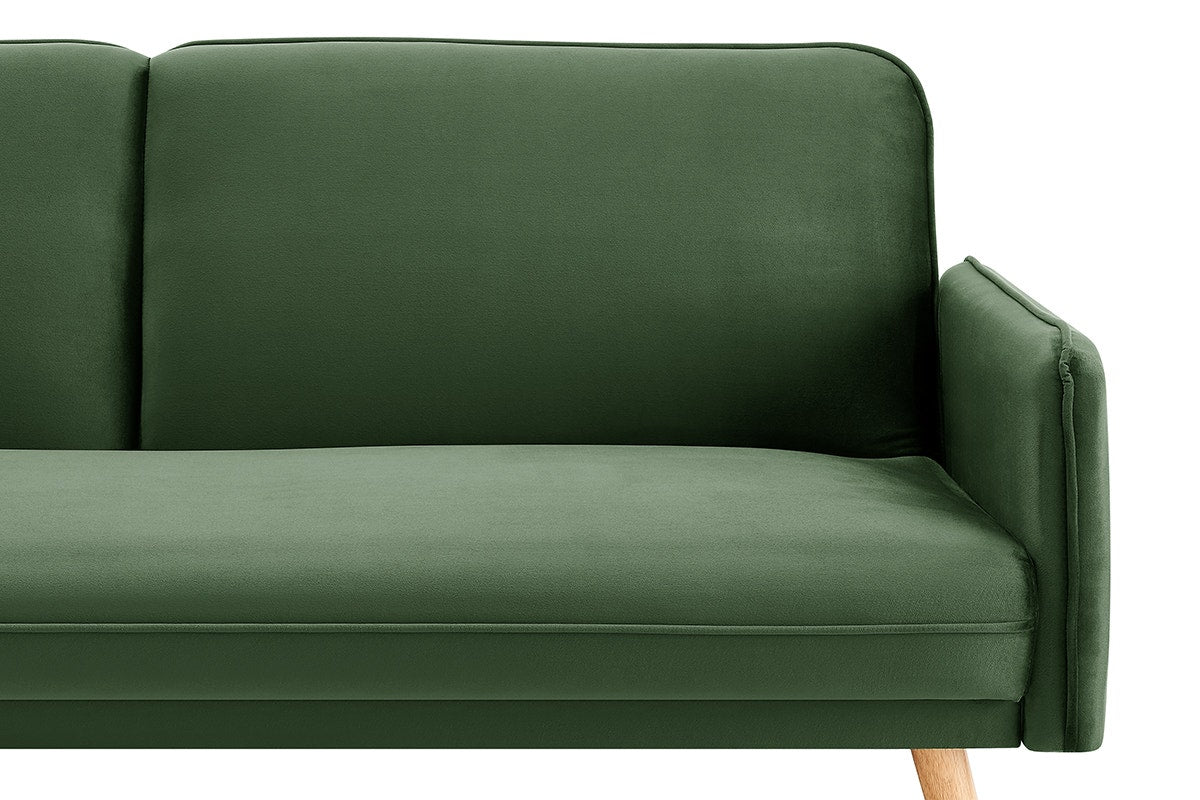 Ovela Chelsea 3 Seater Velvet Sofa Bed (Green)