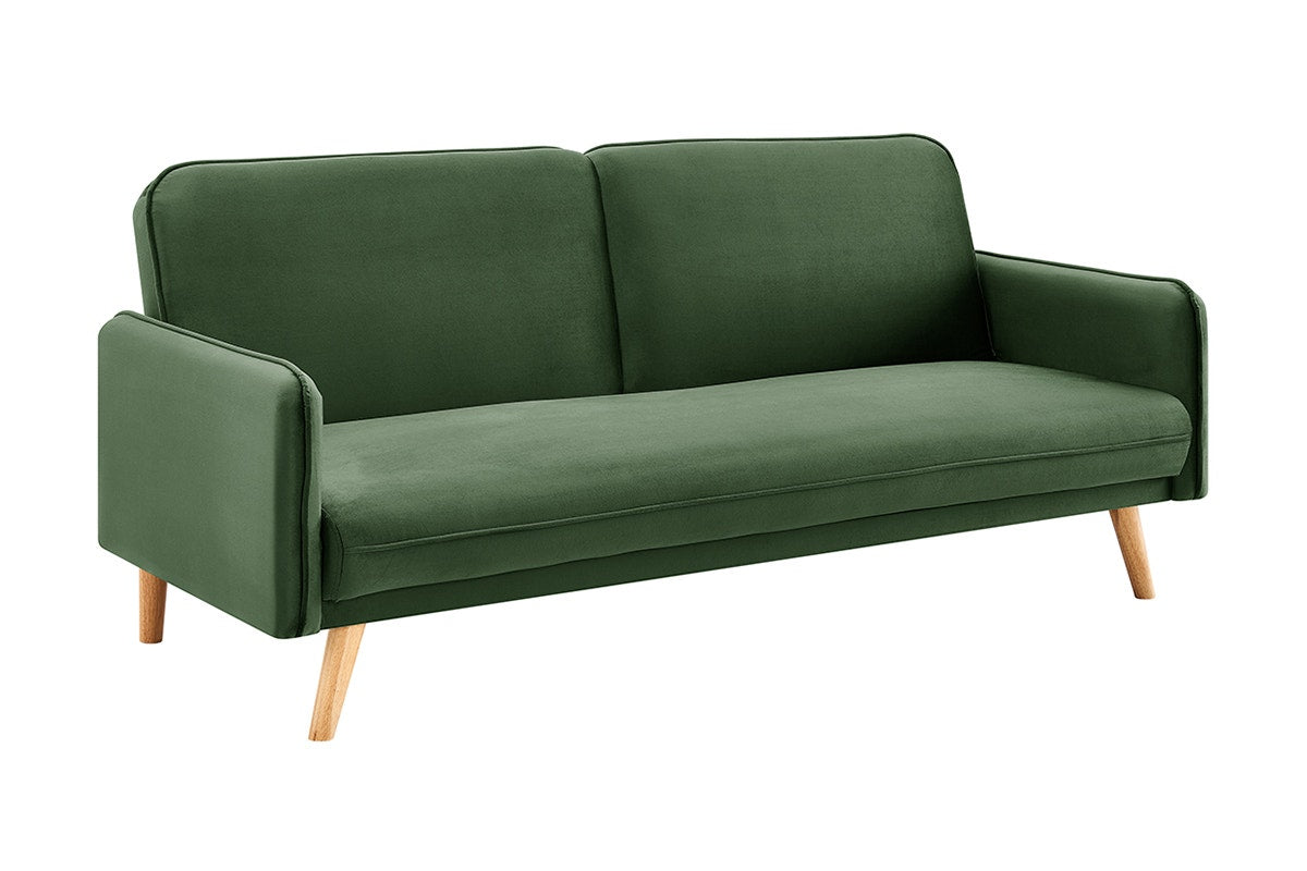 Ovela Chelsea 3 Seater Velvet Sofa Bed (Green)