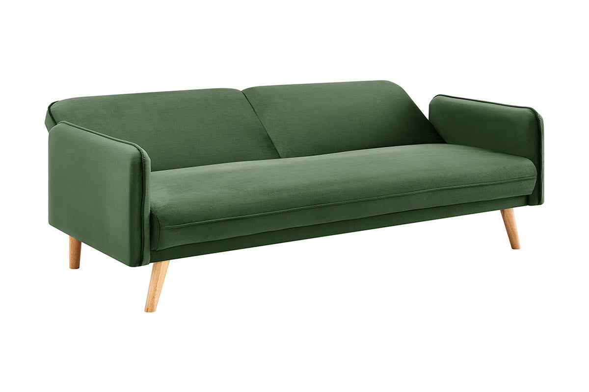 Ovela Chelsea 3 Seater Velvet Sofa Bed (Green)