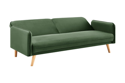 Ovela Chelsea 3 Seater Velvet Sofa Bed (Green)