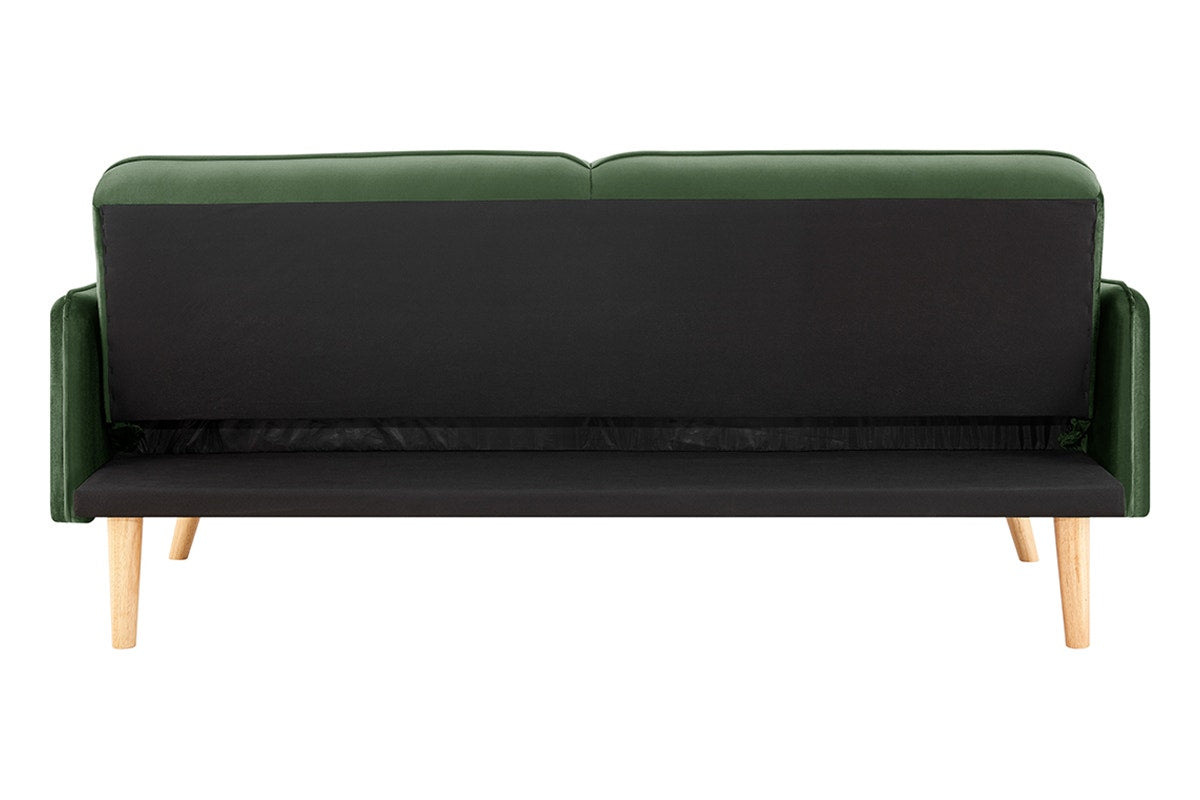 Ovela Chelsea 3 Seater Velvet Sofa Bed (Green)