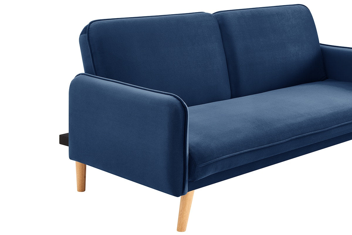 Ovela Chelsea 3 Seater Velvet Sofa Bed (Navy)