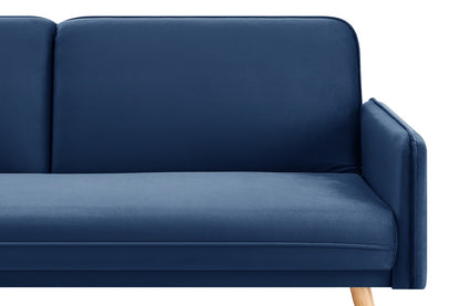 Ovela Chelsea 3 Seater Velvet Sofa Bed (Navy)