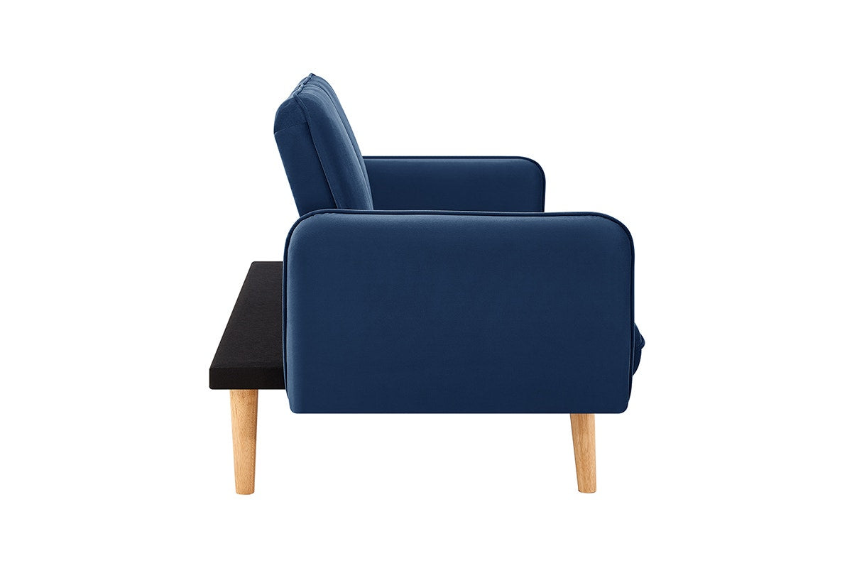 Ovela Chelsea 3 Seater Velvet Sofa Bed (Navy)