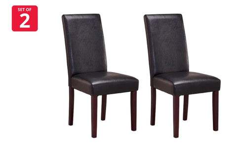 Ovela Set of 2 Kyran PU Leather Dining Chairs (Black) - Auzzistore
