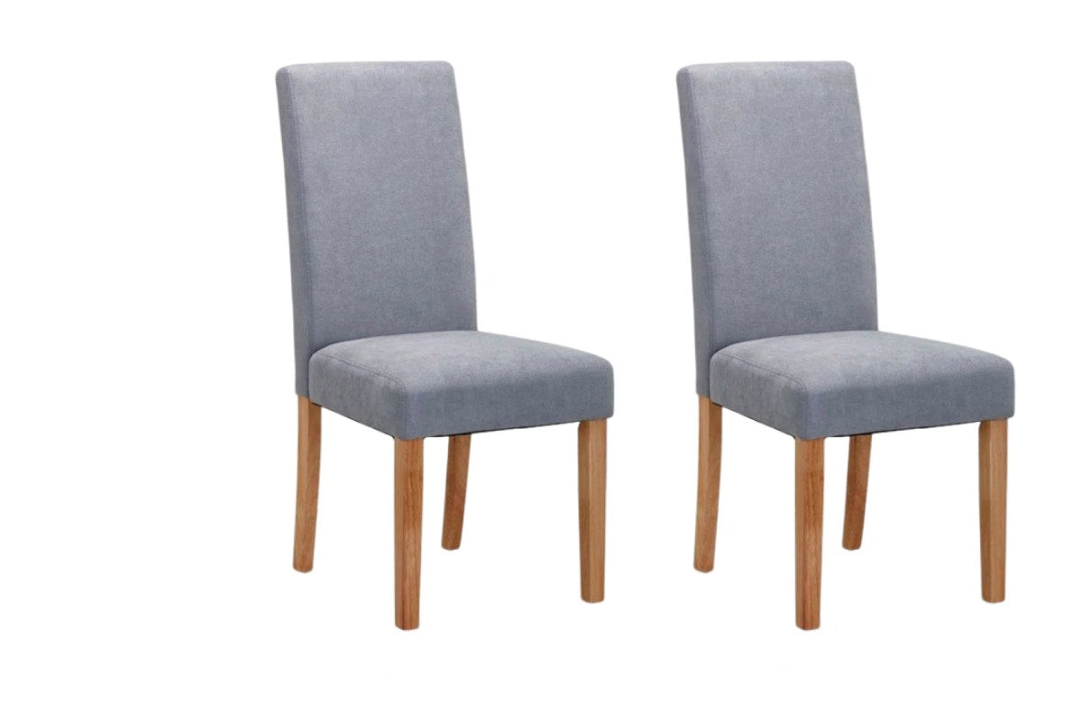 Ovela Set of 2 Kyran Fabric Dining Chairs (Ash Grey)