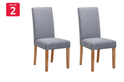 Ovela Set of 2 Kyran Fabric Dining Chairs (Ash Grey)