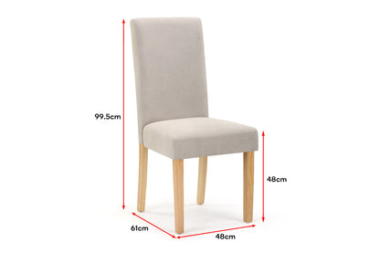 Ovela Set of 2 Kyran Fabric Dining Chairs (Beige)