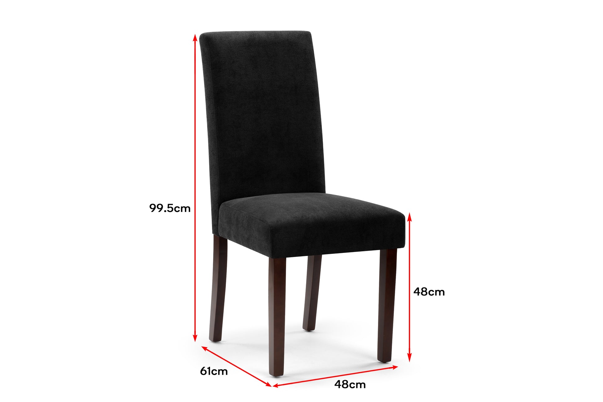 Ovela Set of 2 Kyran Fabric Dining Chairs (Black)