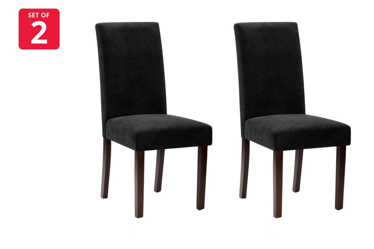 Ovela Set of 2 Kyran Fabric Dining Chairs (Black)