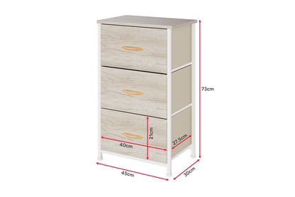 Ovela 3 Drawer Storage Chest - Wood Grain White Oak