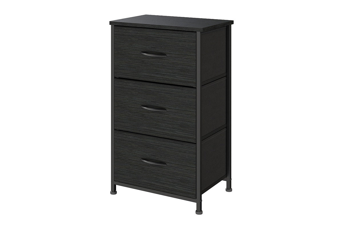 Ovela 3 Drawer Storage Chest - Wood Grain Black