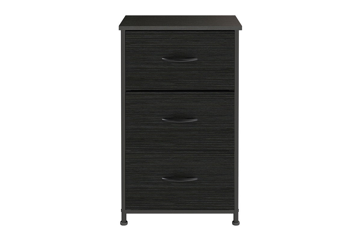 Ovela 3 Drawer Storage Chest - Wood Grain Black