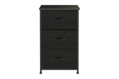 Ovela 3 Drawer Storage Chest - Wood Grain Black