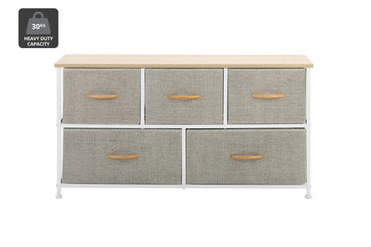 Ovela 5 Drawer Storage Chest (Beige)