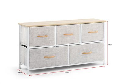 Ovela Chest of 5 Drawers (Grey)