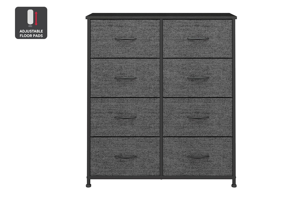 Ovela 8 Drawer Storage Chest - Charcoal