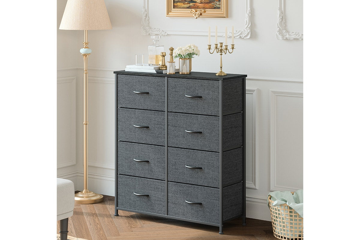 Ovela 8 Drawer Storage Chest - Charcoal