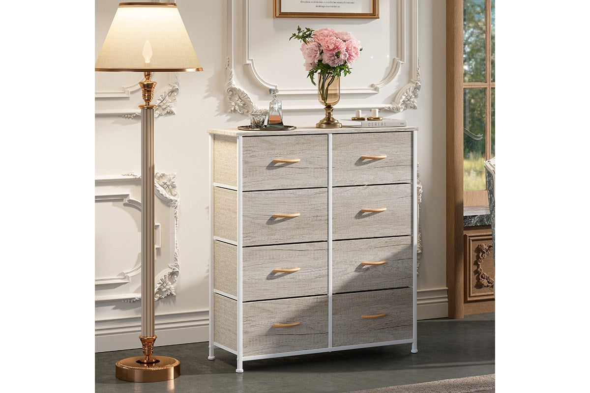 Ovela 8 Drawer Storage Chest - Wood Grain White Oak