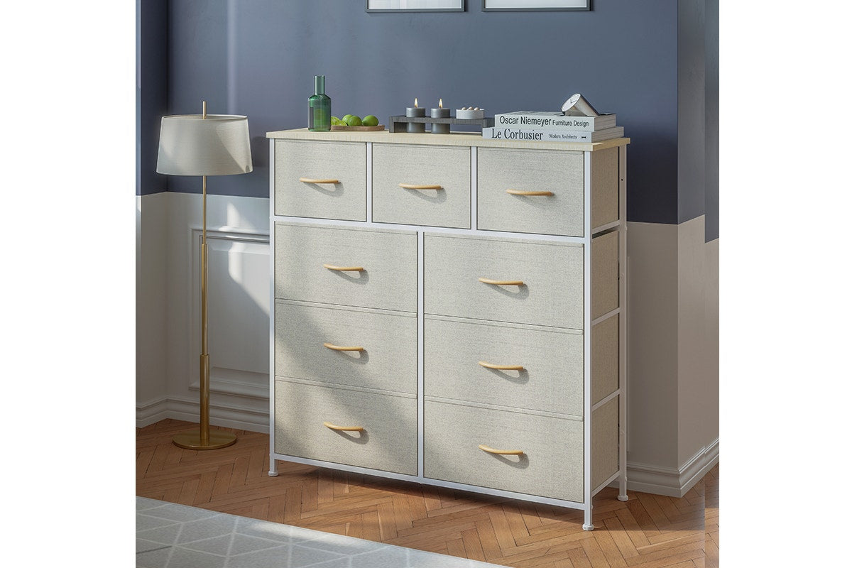 Ovela 9 Drawer Storage Chest - Beige