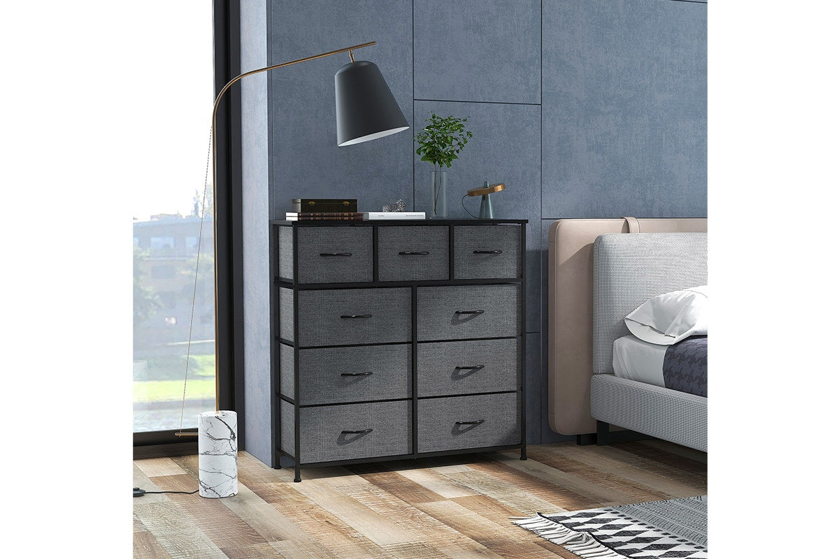 Ovela 9 Drawer Storage Chest - Charcoal