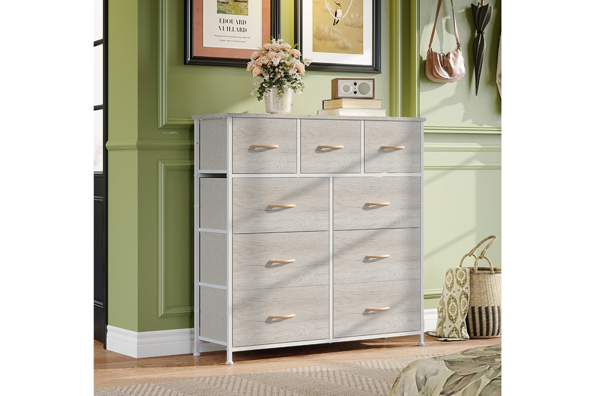 Ovela 9 Drawer Storage Chest - Wood Grain White Oak