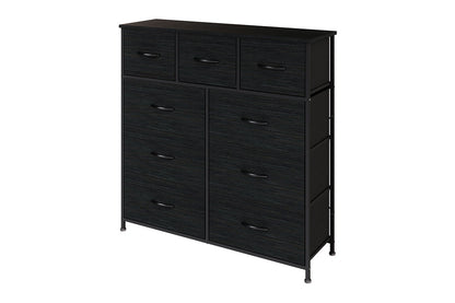 Ovela 9 Drawer Storage Chest - Wood Grain Black
